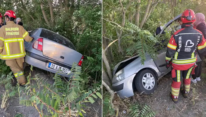Balıkesir'de Otomobil Şarampole Yuvarlandı: İki Yaralı, Olayın Ayrıntıları Şoke Edici!